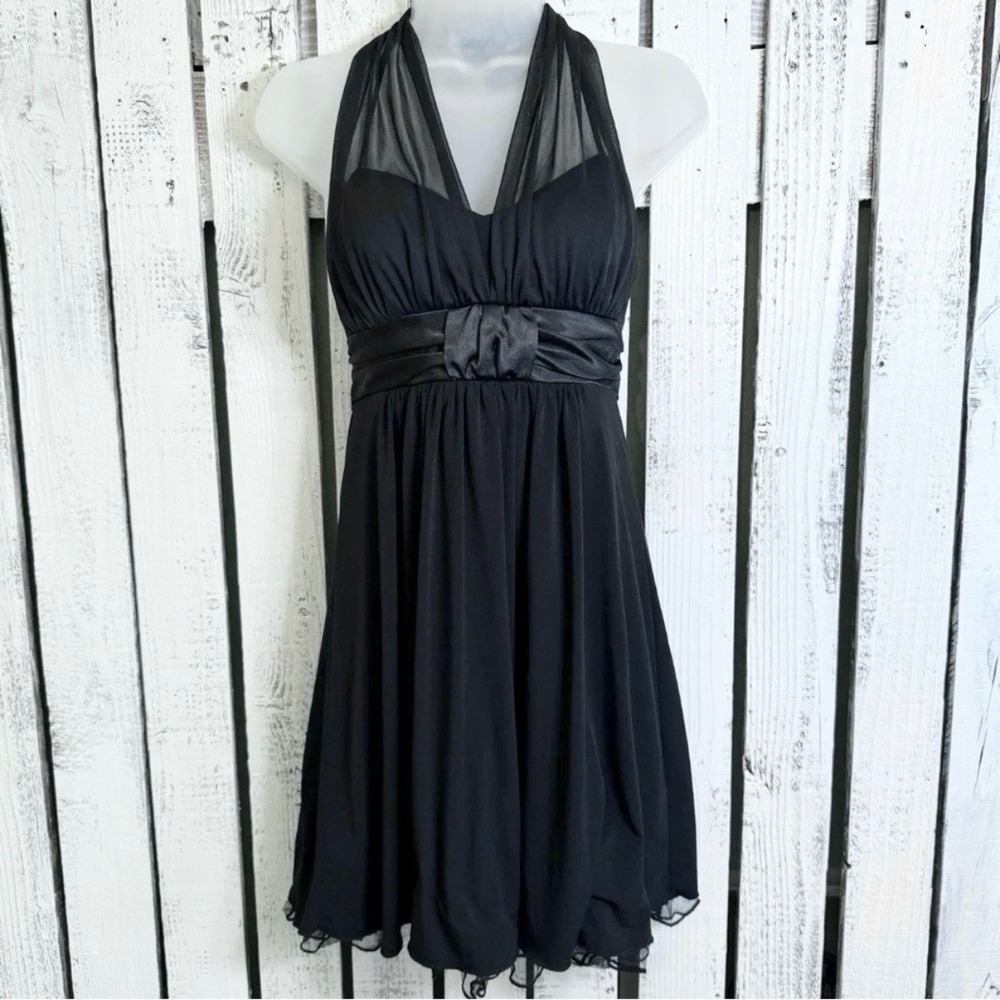 Y2K Speechless Black Halter Cocktail Dress Mini Size Small Vtg Classic‎ Party